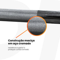 Barra Maciça (1.5m) Reta Cromada Recartilhada